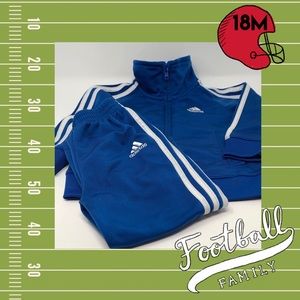 EUC adidas Tracksuit 18M Blue w White Stripes